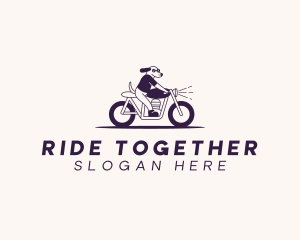 Riding Motorcycle Dog logo design