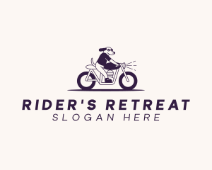 Riding Motorcycle Dog logo design