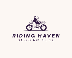 Riding Motorcycle Dog logo design