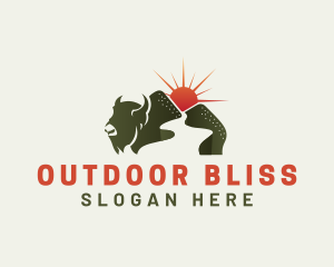 Buffalo Bison Nature logo design