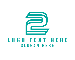 3D Outline Number 2  logo