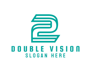 3D Outline Number 2  logo