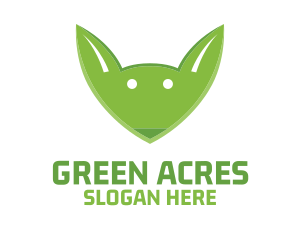 Green Fox Face logo design