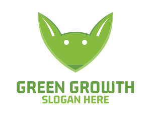 Green Fox Face logo design