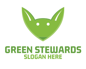 Green Fox Face logo design