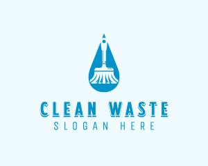 Sanitary Cleaning Broom  logo design