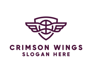 Basketball Wings Shield logo design