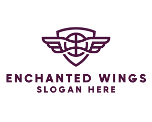 Basketball Wings Shield logo design