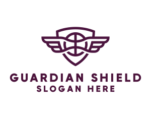 Basketball Wings Shield logo design