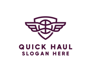 Basketball Wings Shield logo design