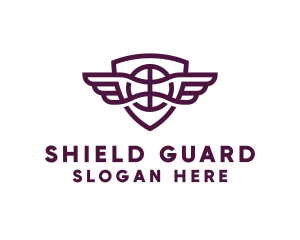 Basketball Wings Shield logo design