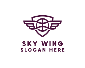 Basketball Wings Shield logo