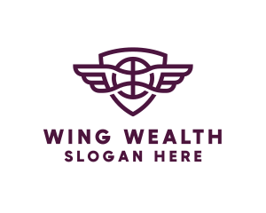 Basketball Wings Shield logo design