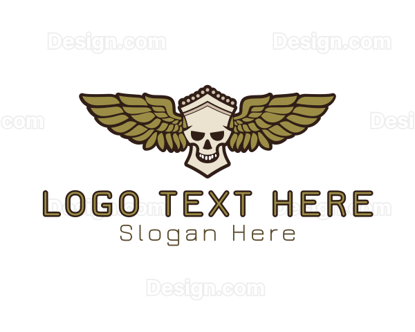 Greek Skull Wing Logo