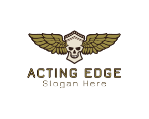 Greek Skull Wing logo design