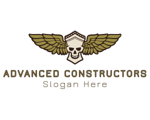 Greek Skull Wing logo design