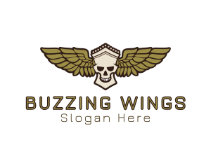 Greek Skull Wing logo design