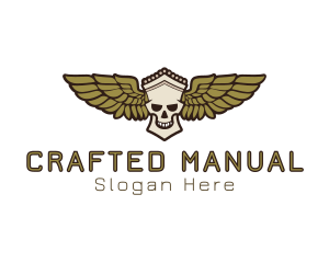 Greek Skull Wing logo design