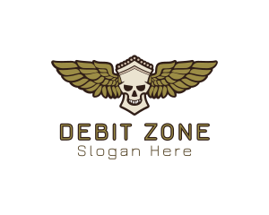 Greek Skull Wing logo design