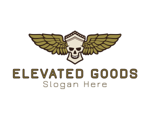 Greek Skull Wing logo design