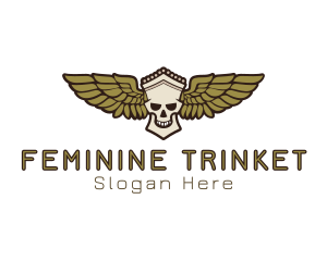 Greek Skull Wing logo design