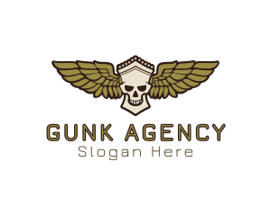 Greek Skull Wing logo design