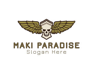 Greek Skull Wing logo design