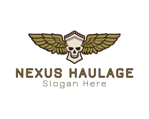 Greek Skull Wing logo design