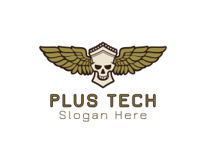 Greek Skull Wing logo design