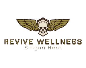 Greek Skull Wing logo design