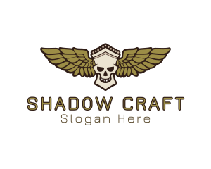 Greek Skull Wing logo design