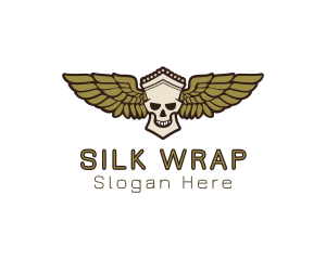 Greek Skull Wing logo design