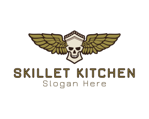 Greek Skull Wing logo design