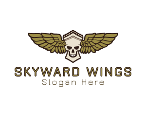 Greek Skull Wing logo design