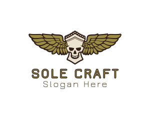 Greek Skull Wing logo design