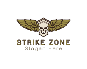 Greek Skull Wing logo design