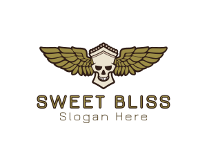 Greek Skull Wing logo design