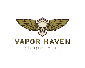 Greek Skull Wing logo design