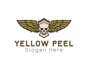 Greek Skull Wing logo design