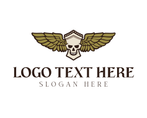 Greek Skull Wing logo