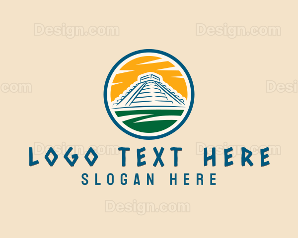 Ancient Mayan Pyramid Logo