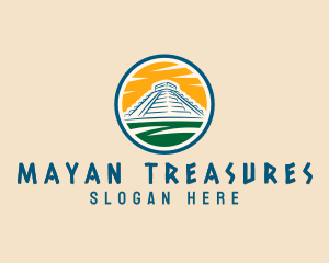 Ancient Mayan Pyramid logo design