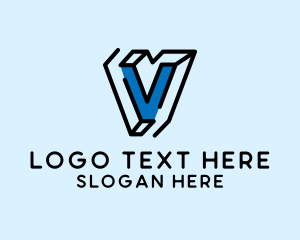 Simple Outline Letter V logo