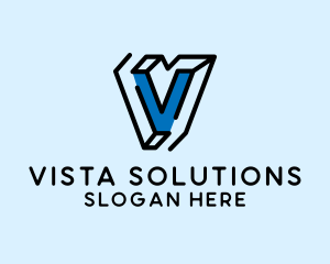 Simple Outline Letter V logo design