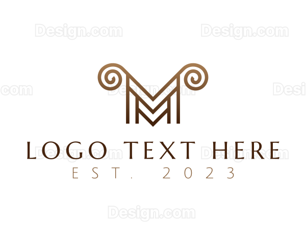 Luxury Horn Letter M Logo