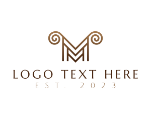 Luxury Horn Letter M logo