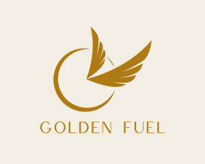 Golden Clock Wings  logo design