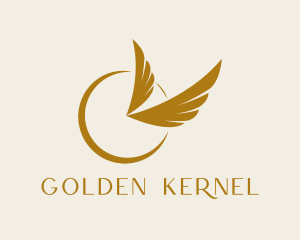 Golden Clock Wings  logo design