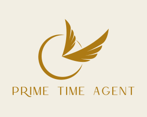 Golden Clock Wings  logo design