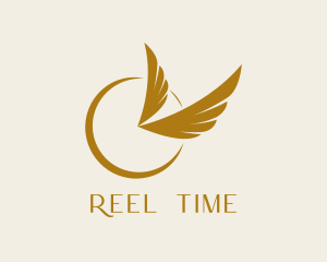 Golden Clock Wings  logo design